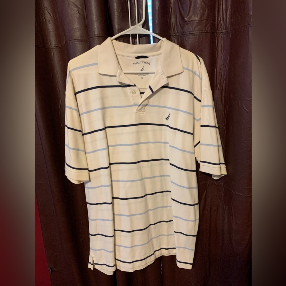 Nautica white polo tee xl